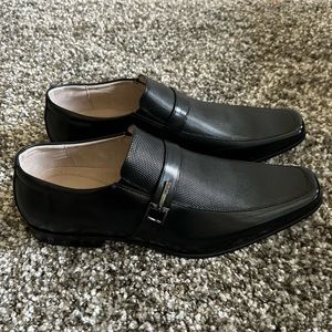 New Mens Stacy Adams Beau Black Leather Slip On Loafer Dress Shoe 15 Wide